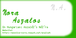 nora aszalos business card